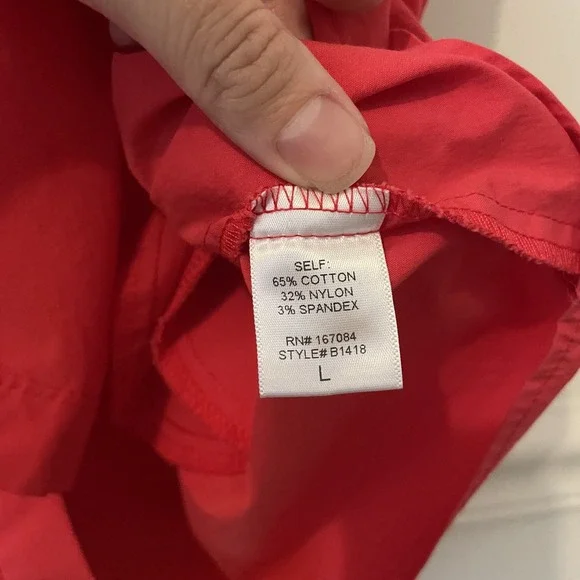 Tuckernuck Sleeveless Charlie Dress Shirt‎ Dress Red Coral Size L Collar Classic - Picture 9 of 10